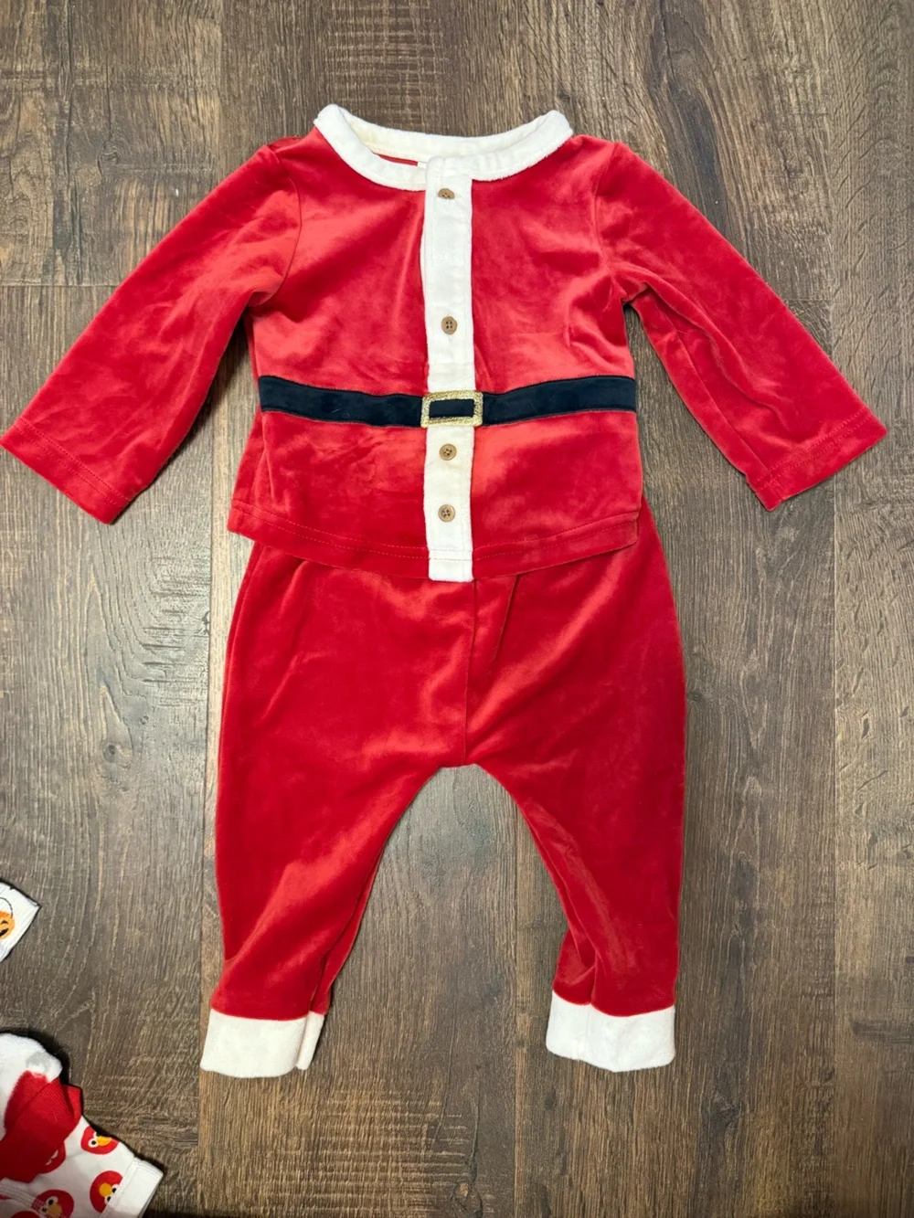 Carter's Red and White Plush Holiday Romper